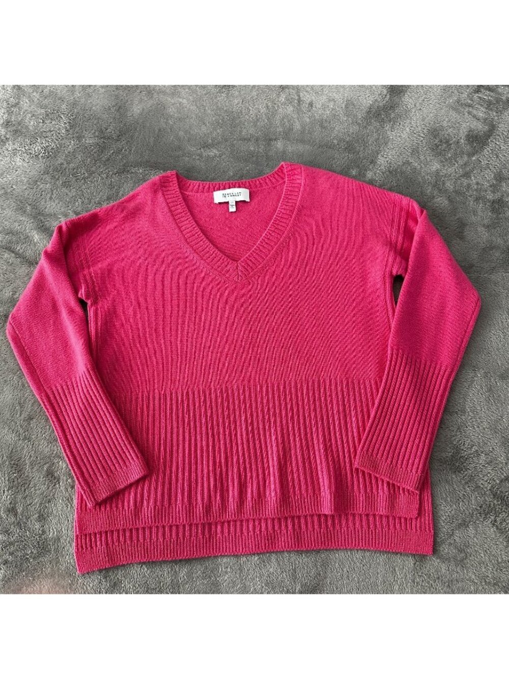 Derek Lam 10 Crosby Pink 100% Cashmere Sweater V-Neck LARGE